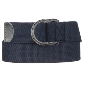 Leather covered D ring belt by Devanet